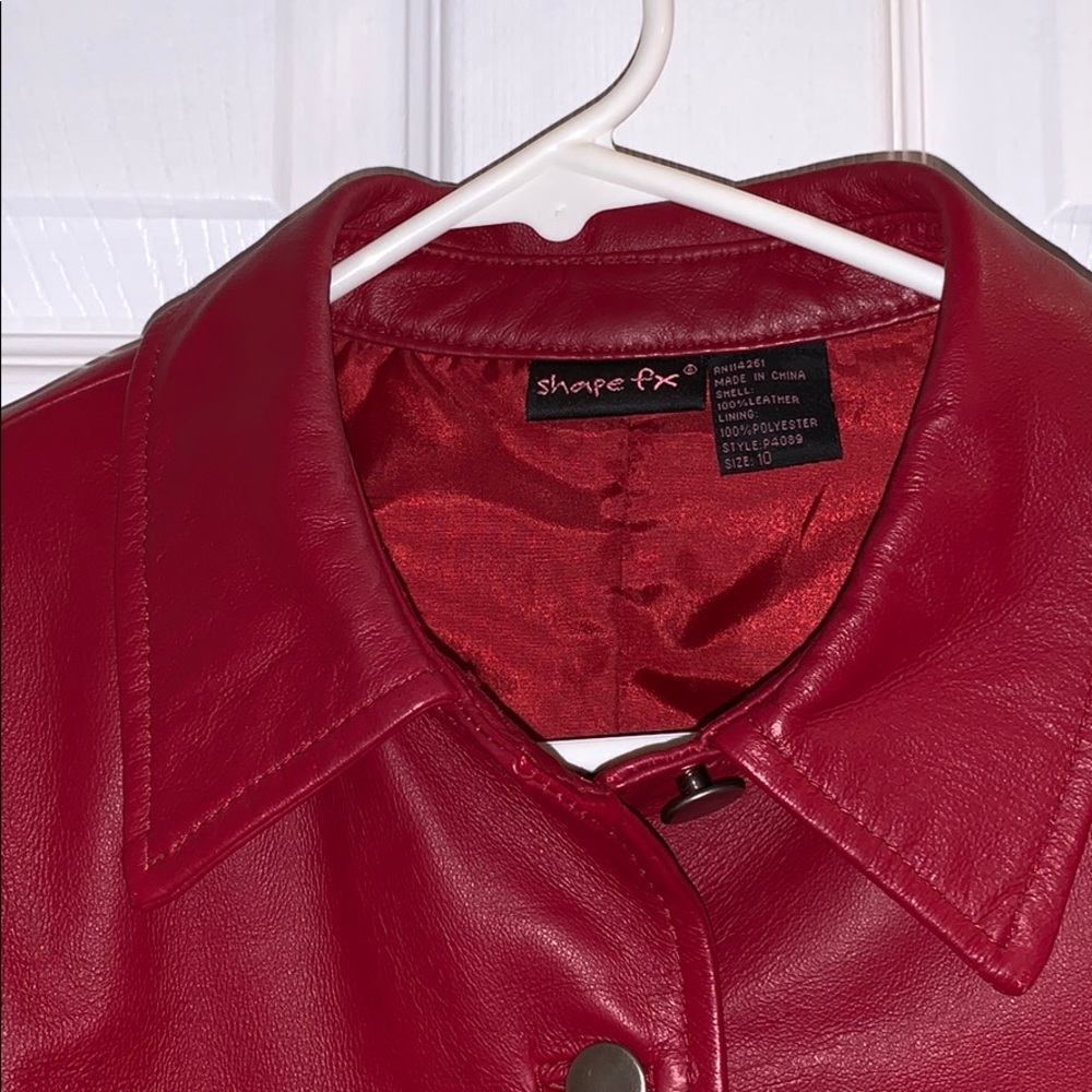 Red leather jacket - Picture 2 of 6